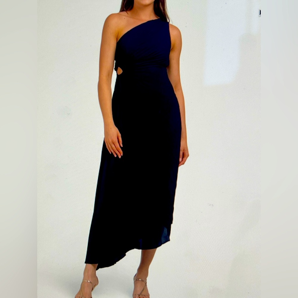 Nicole Miller Elegant Black One-Shoulder Dress 4